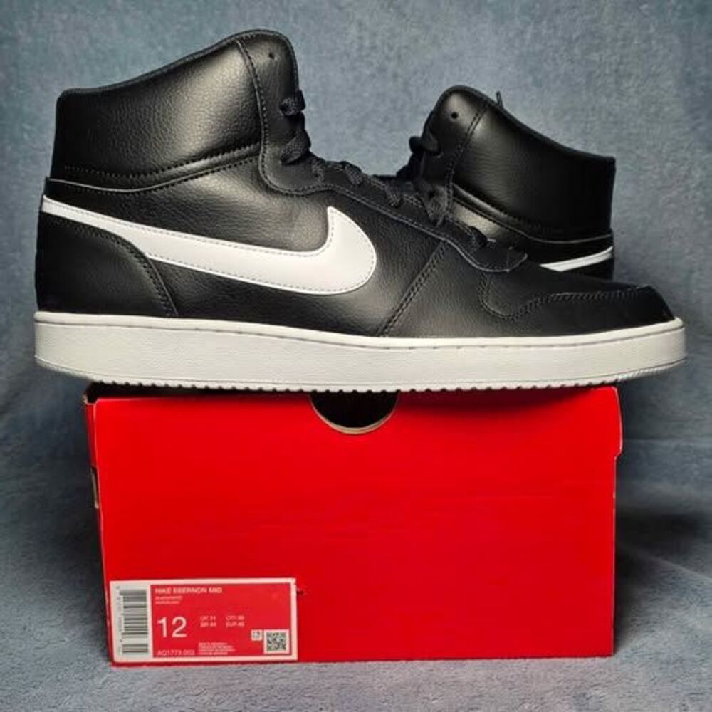 Nike Ebernon Mid Black/White Mens Size 12